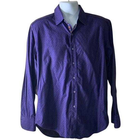 Robert Graham Shirt Mens M Textured Long Sleeve Collared Button Up Casual Formal - Picture 3 of 8